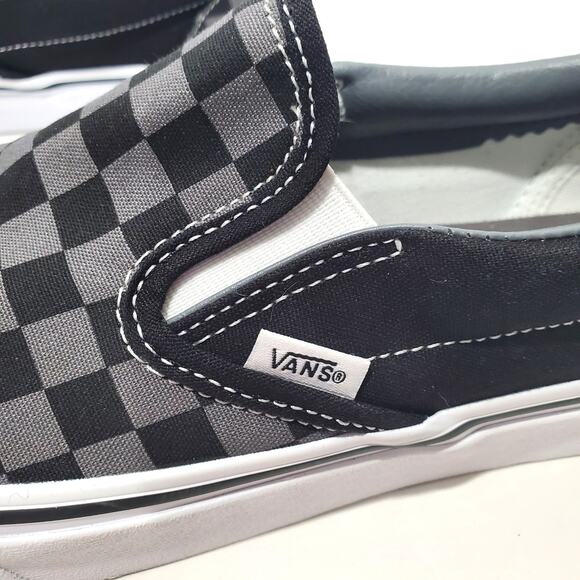 Vans Classic Slip On Checkerboard Black/Pewter Mens 9.5 - Picture 4 of 15